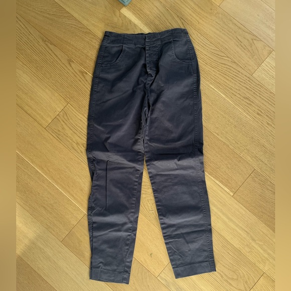 Size 2 Babaton Cropped Charcoal Button Up High Waisted pants - Picture 6 of 7